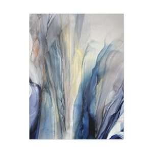 Wall Art: Blue Gold Bronze Fluid Abstract - Image 1