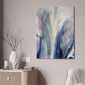 Wall Art: Blue Gold Bronze Fluid Abstract - Image 4