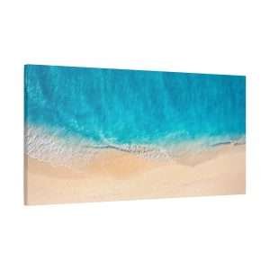 Summer Blue Sea Sandy Beach Canvas Wall Art – A Tranquil Coastal Escape - Image 6