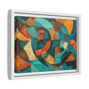 Golden Geometry Abstract with Frame - Image 13