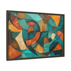 Golden Geometry Abstract with Frame - Image 18