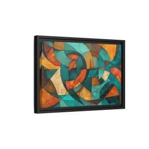 Golden Geometry Abstract with Frame - Image 29