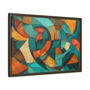 Golden Geometry Abstract with Frame - Image 15