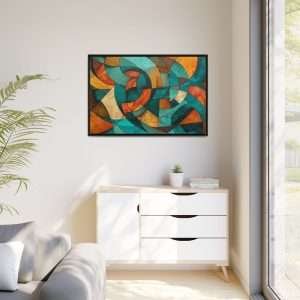 Golden Geometry Abstract with Frame - Image 26