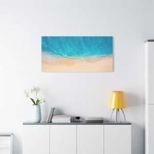 Summer Blue Sea Sandy Beach Canvas Wall Art – A Tranquil Coastal Escape - Image 11