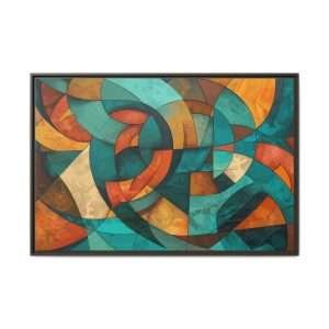 Golden Geometry Abstract with Frame - Image 24