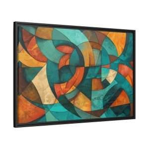 Golden Geometry Abstract with Frame - Image 6