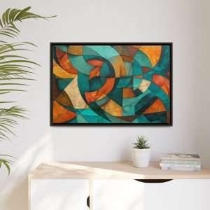 Golden Geometry Abstract with Frame - Image 19