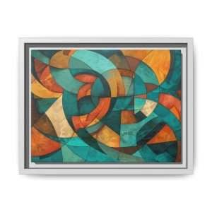 Golden Geometry Abstract with Frame - Image 12