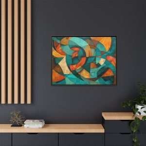 Golden Geometry Abstract with Frame - Image 23