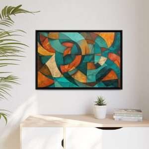 Golden Geometry Abstract with Frame - Image 7