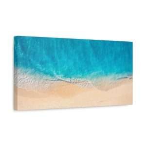 Summer Blue Sea Sandy Beach Canvas Wall Art – A Tranquil Coastal Escape - Image 2