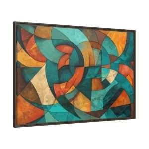 Golden Geometry Abstract with Frame - Image 25