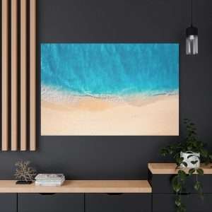Summer Blue Sea Sandy Beach Canvas Wall Art – A Tranquil Coastal Escape - Image 16