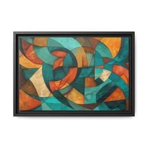 Golden Geometry Abstract with Frame - Image 28