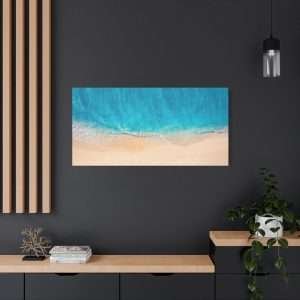 Summer Blue Sea Sandy Beach Canvas Wall Art – A Tranquil Coastal Escape - Image 12