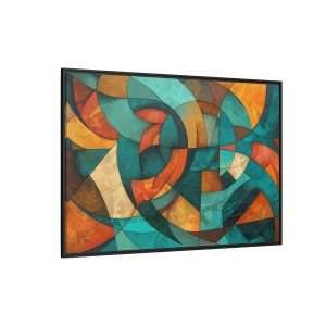 Golden Geometry Abstract with Frame - Image 33