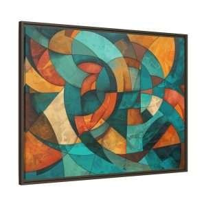 Golden Geometry Abstract with Frame - Image 21