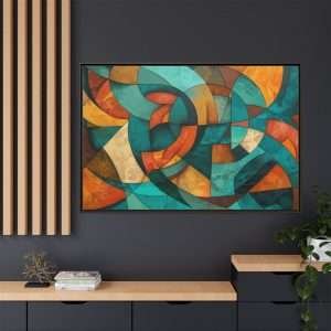 Golden Geometry Abstract with Frame - Image 4