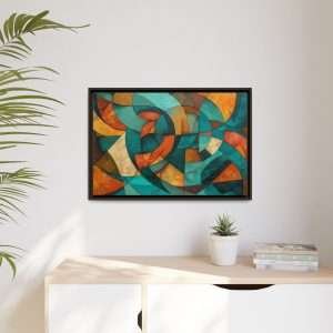 Golden Geometry Abstract with Frame - Image 16
