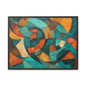 Golden Geometry Abstract with Frame - Image 20