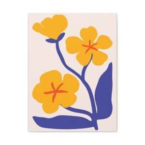 Botanical Doodle Art Flowers Canvas Wall Art – Part 22 of 24 in a Charming Collection - Image 1