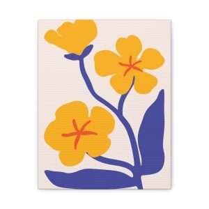Botanical Doodle Art Flowers Canvas Wall Art – Part 22 of 24 in a Charming Collection - Image 9