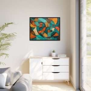 Golden Geometry Abstract with Frame - Image 22